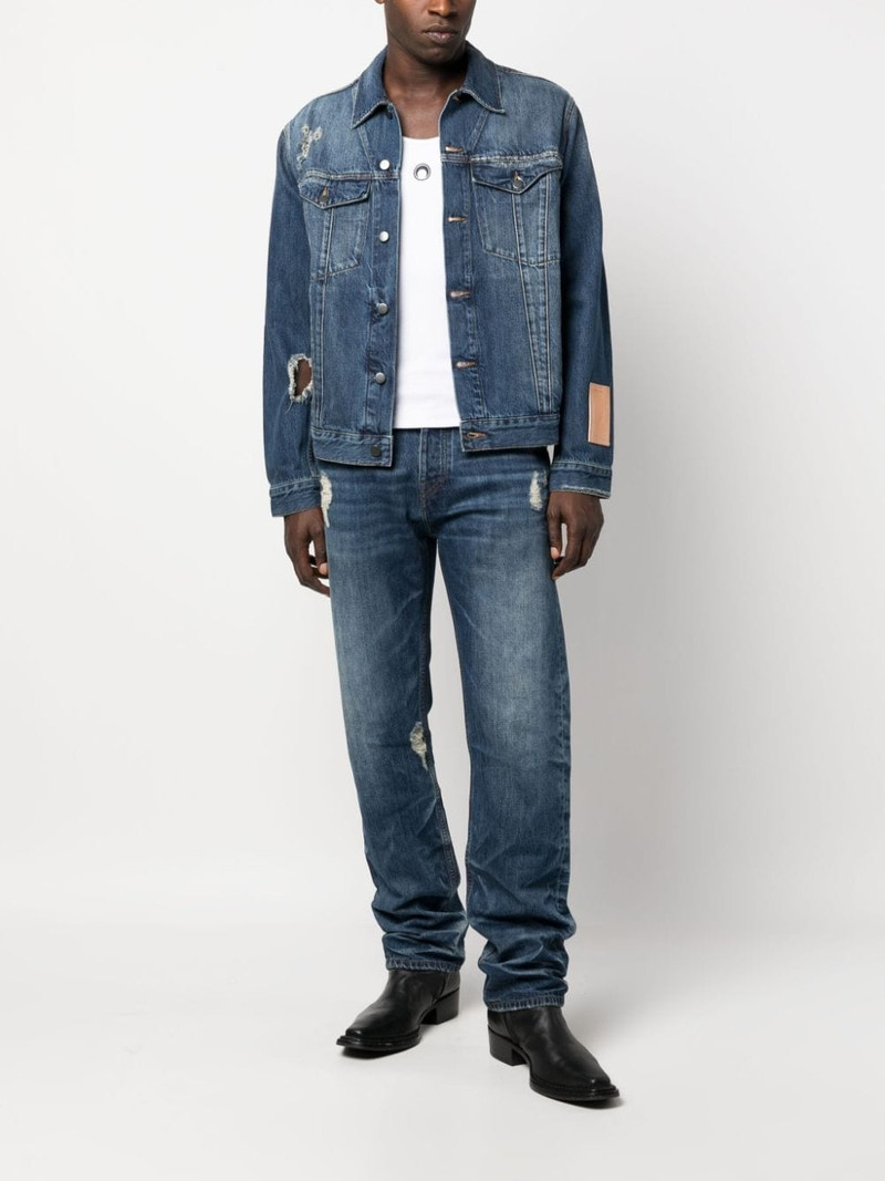 A-COLD-WALL* distressed-finish denim jacket outlook