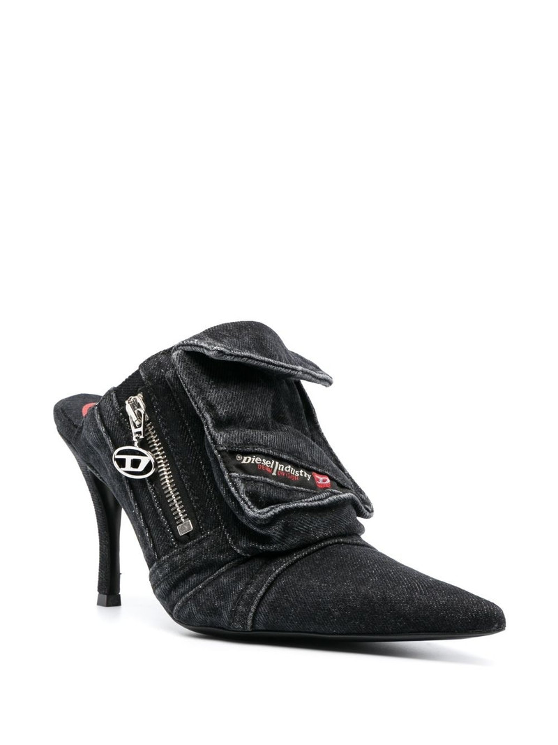 Diesel high-heel denim mules outlook
