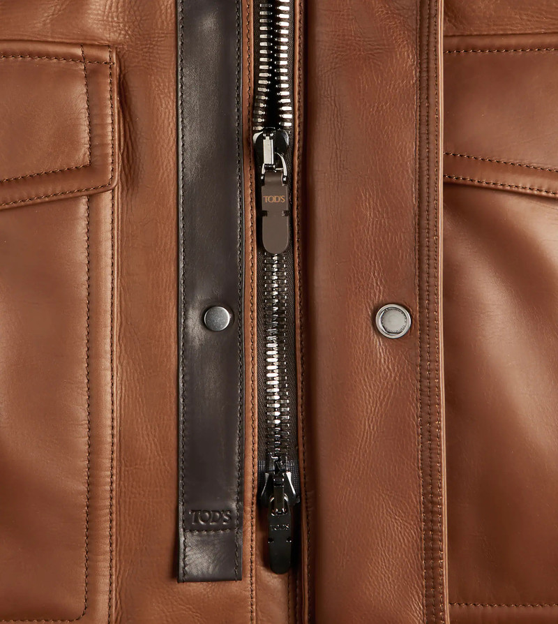 RACING JACKET IN LEATHER - BROWN 8