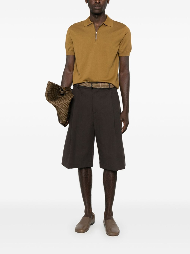 Canali cotton zip-up polo shirt outlook