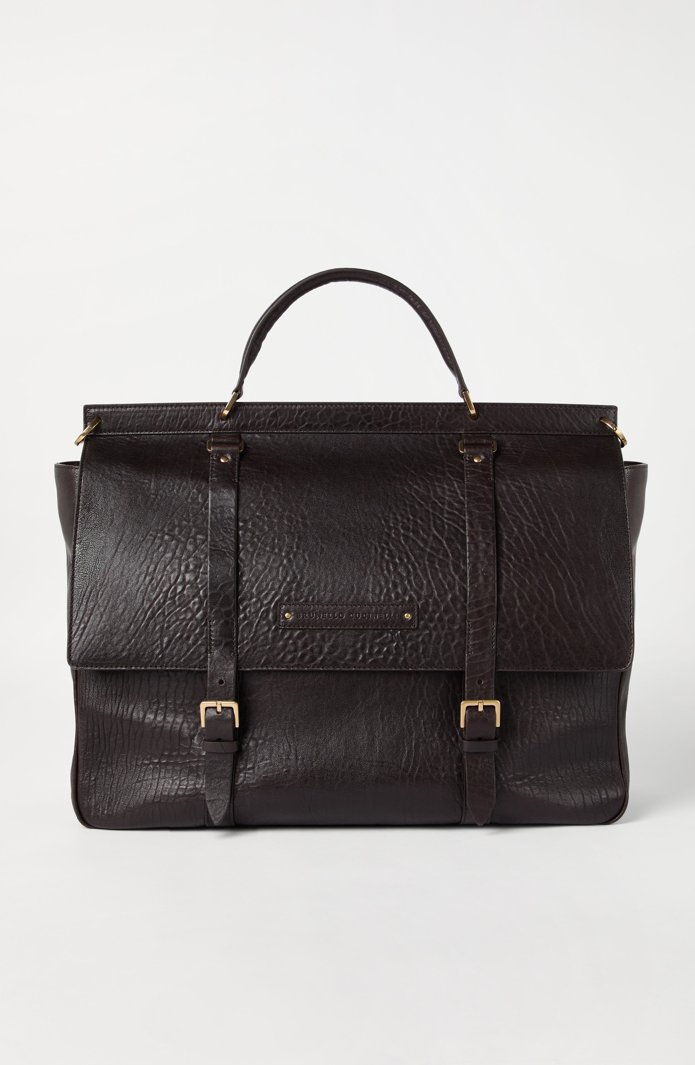 Brunello Cucinelli Textured grain leather briefcase in Brown at Nordstrom - 2