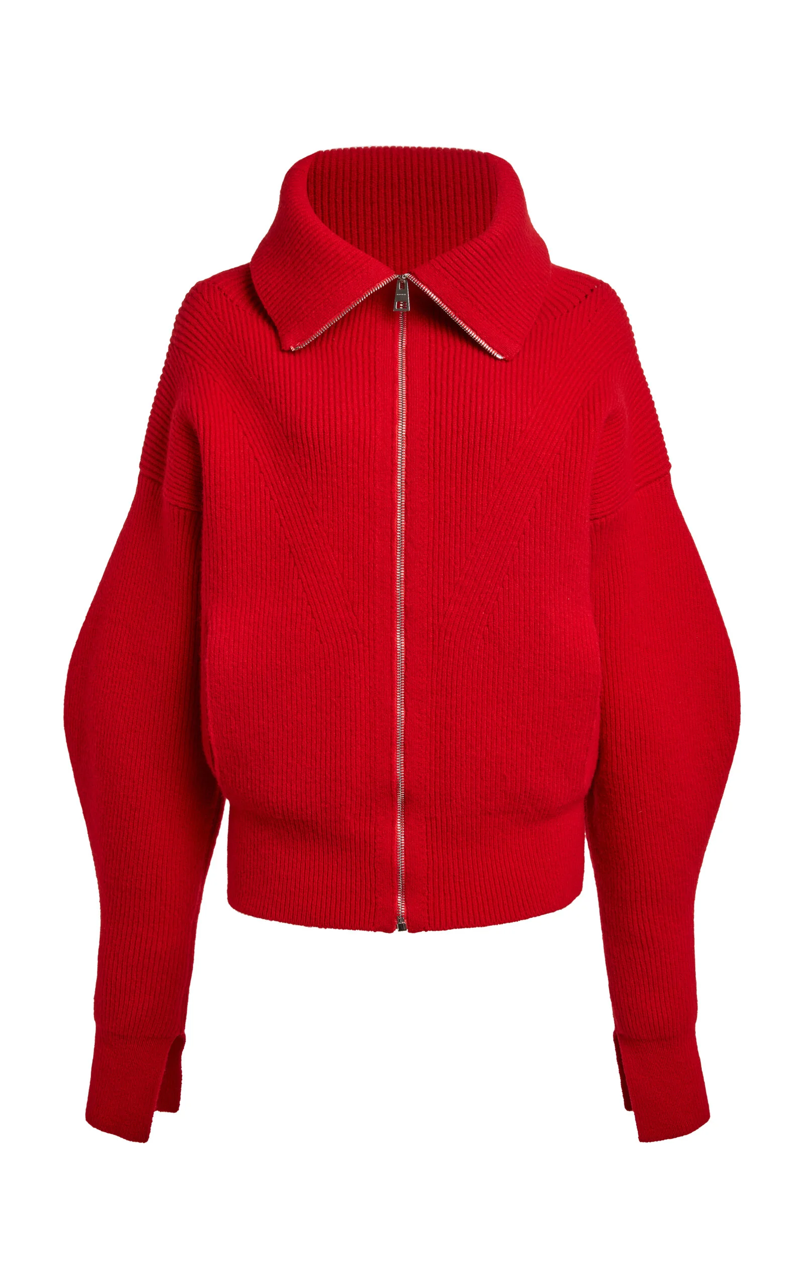 High Neck Knit Cardigan - 1