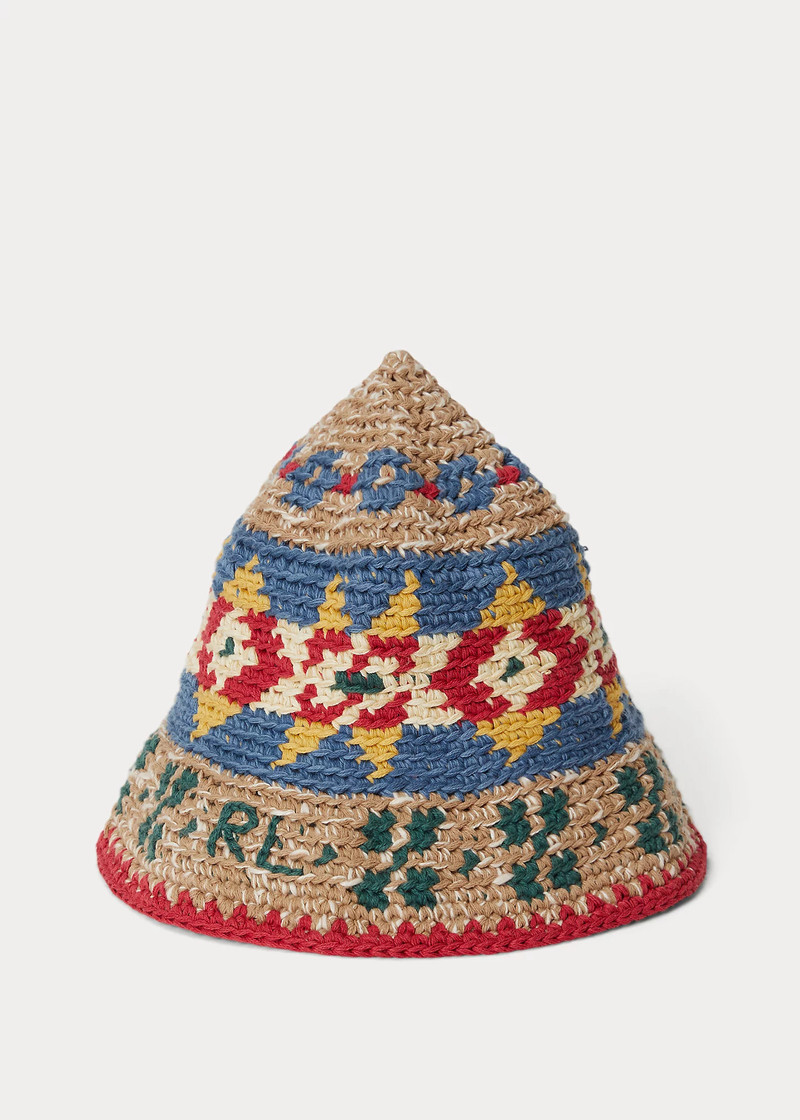 Crocheted Cotton-Linen Bucket Hat 1