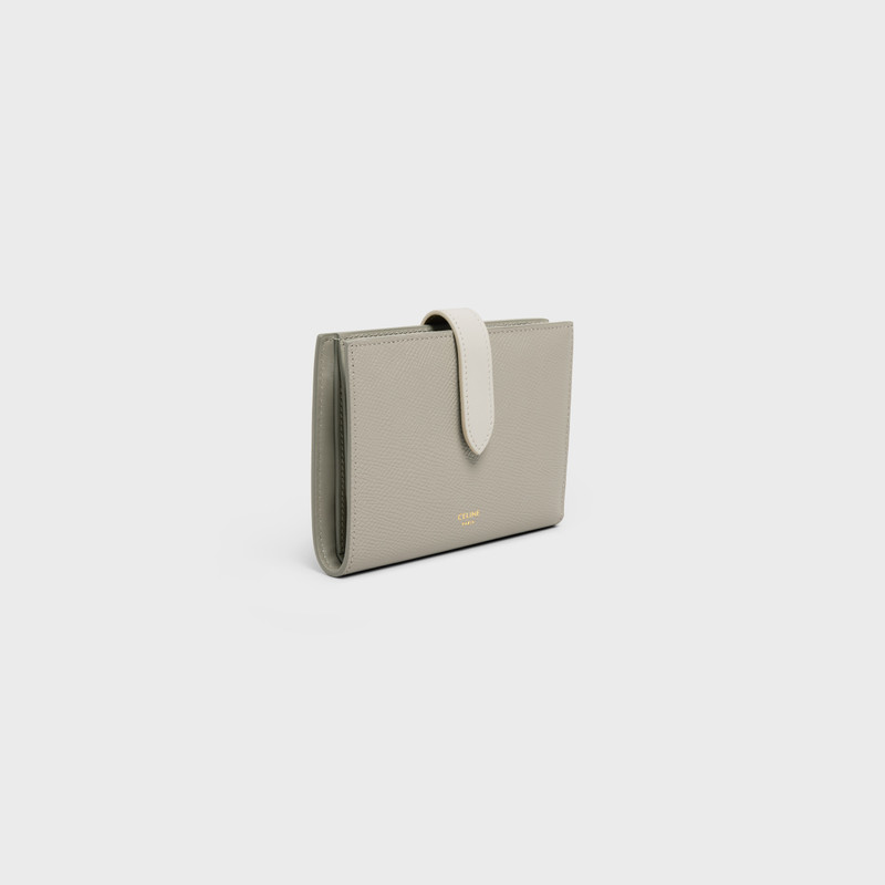 CELINE Medium strap wallet in Bicolour Grained Calfskin outlook