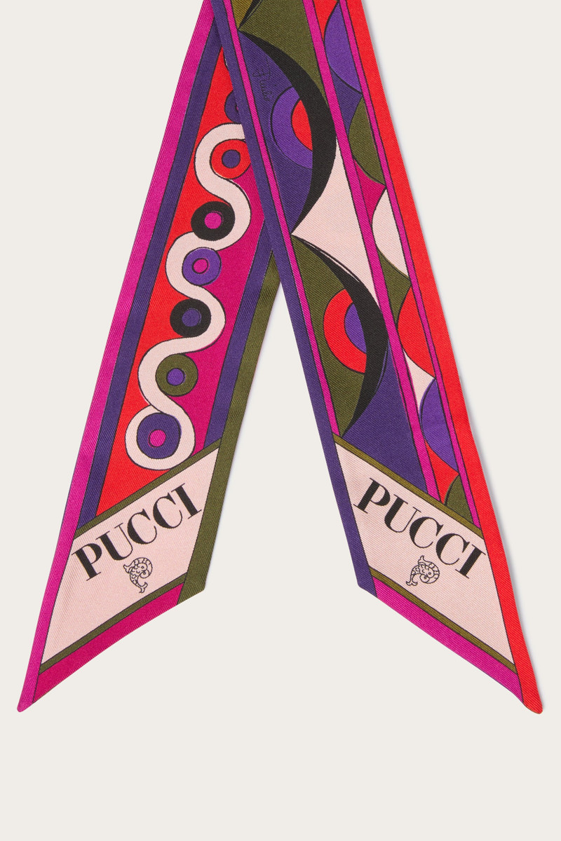 IRIDE AND ROMBI PRINT SILK TWILL SCARF 4