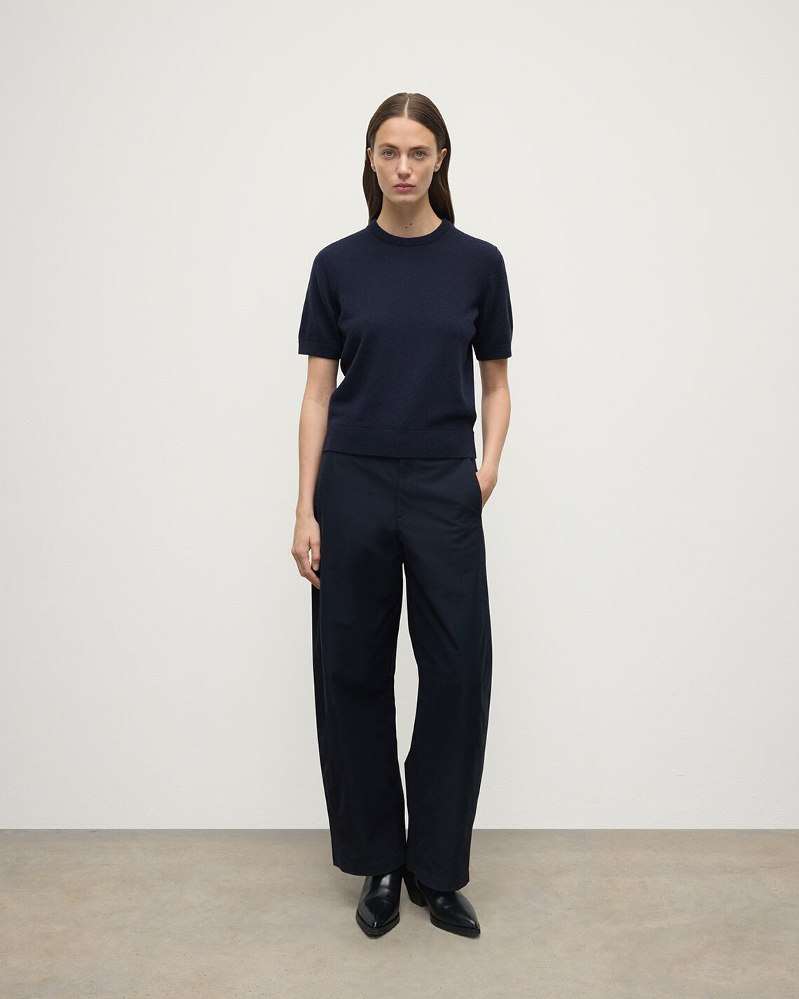 Classic Cashmere Navy T-shirt - 2