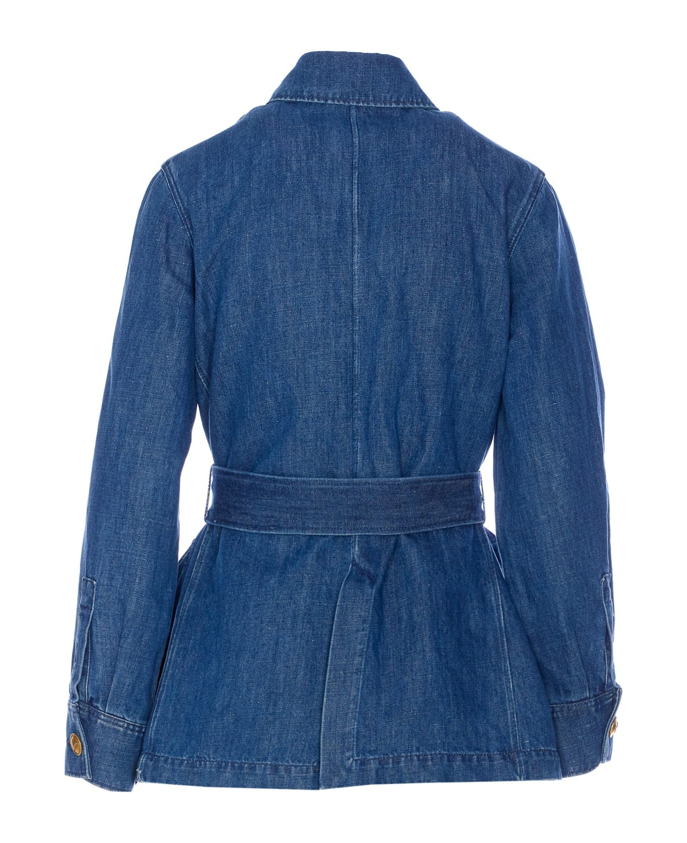Solid Sahariana In Denim - 2