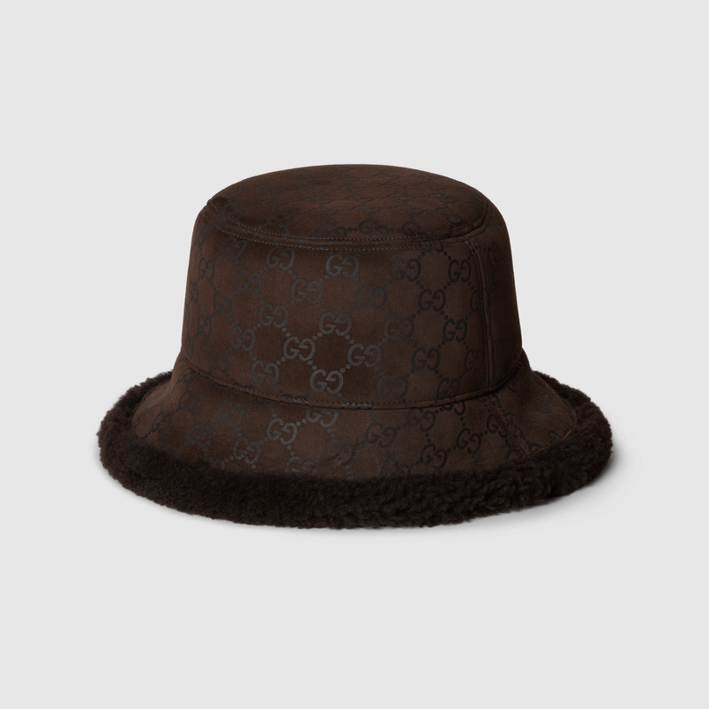 GG suede and merino wool hat 1