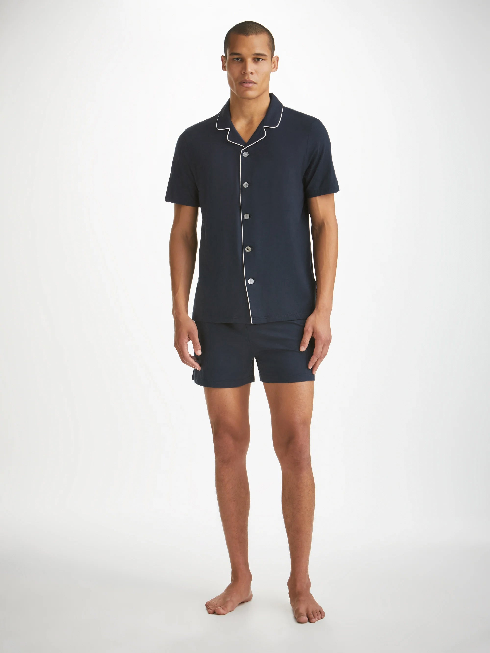 Men's Short Pyjamas Basel Micro Modal Stretch Navy - 3
