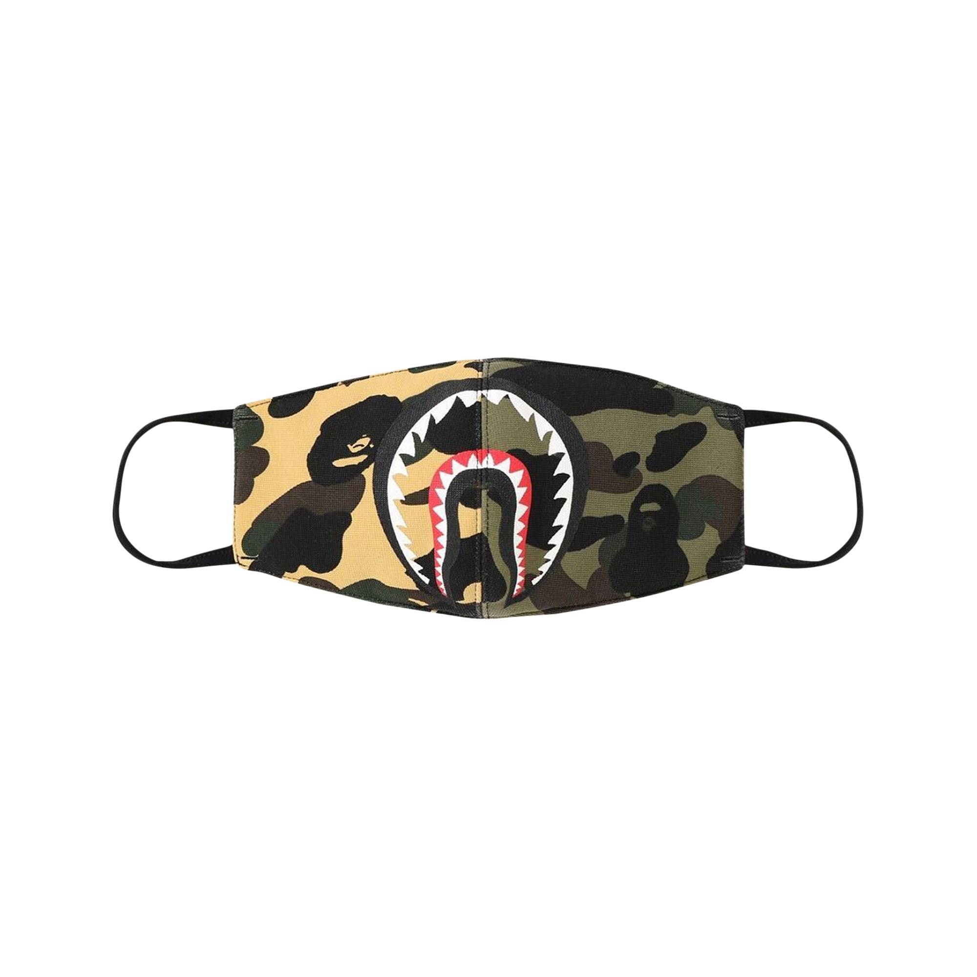 BAPE Half Camo Shark Mask 'Yellow' - 1