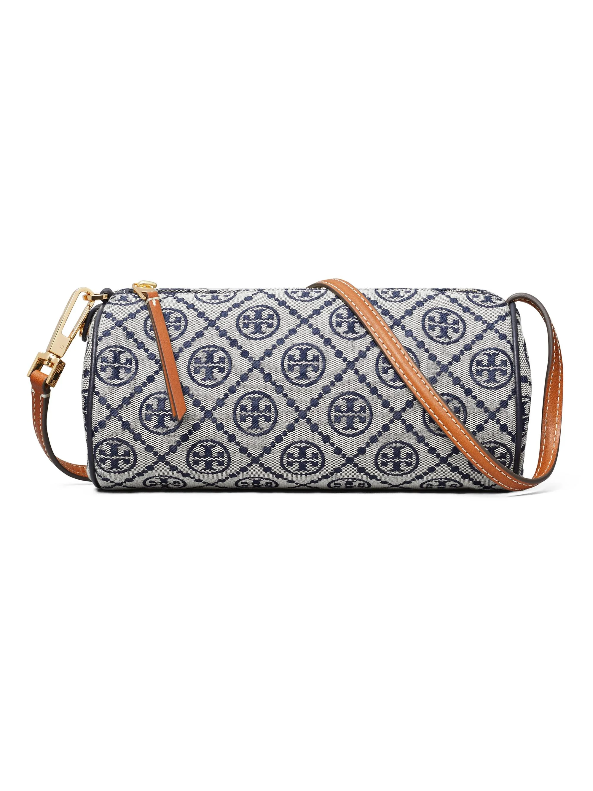 Women's T Monogram Printed Cylinder Bag - Tory Navy - 1