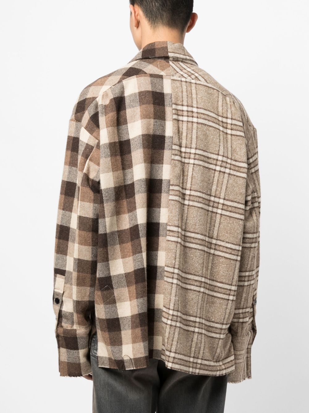 mix-print long-sleeve shirt - 4