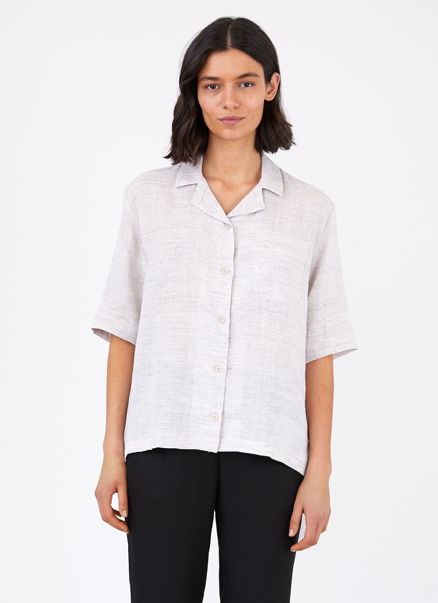 Short Sleeve Linen Shirt - 3