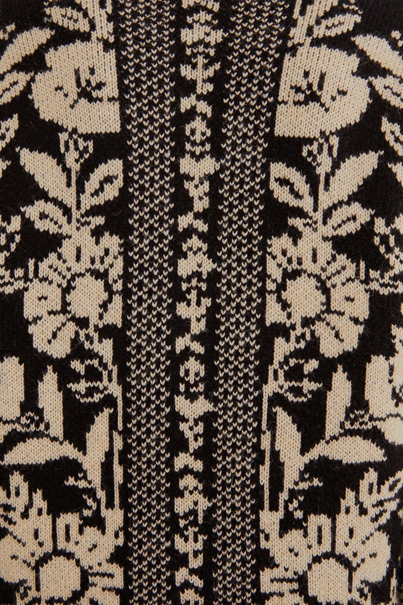 Black Pineapple Garden Mini Sweater Dress 7