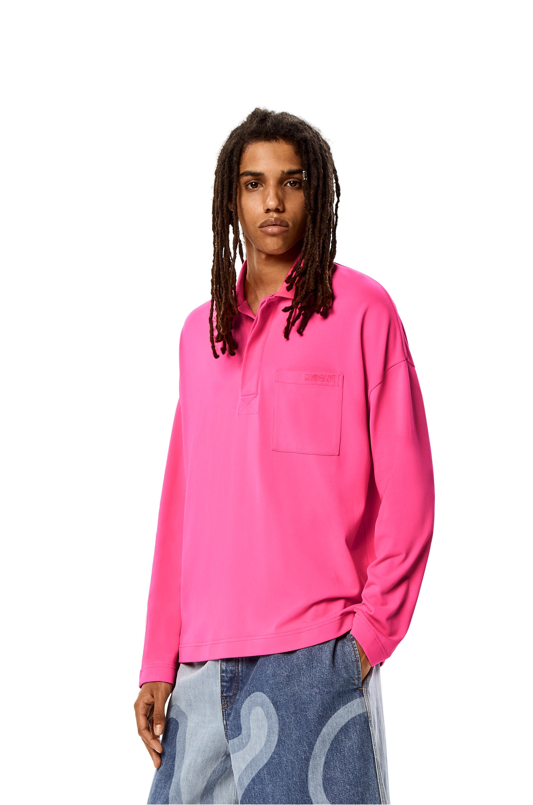 Long sleeve polo top in polyamide - 3