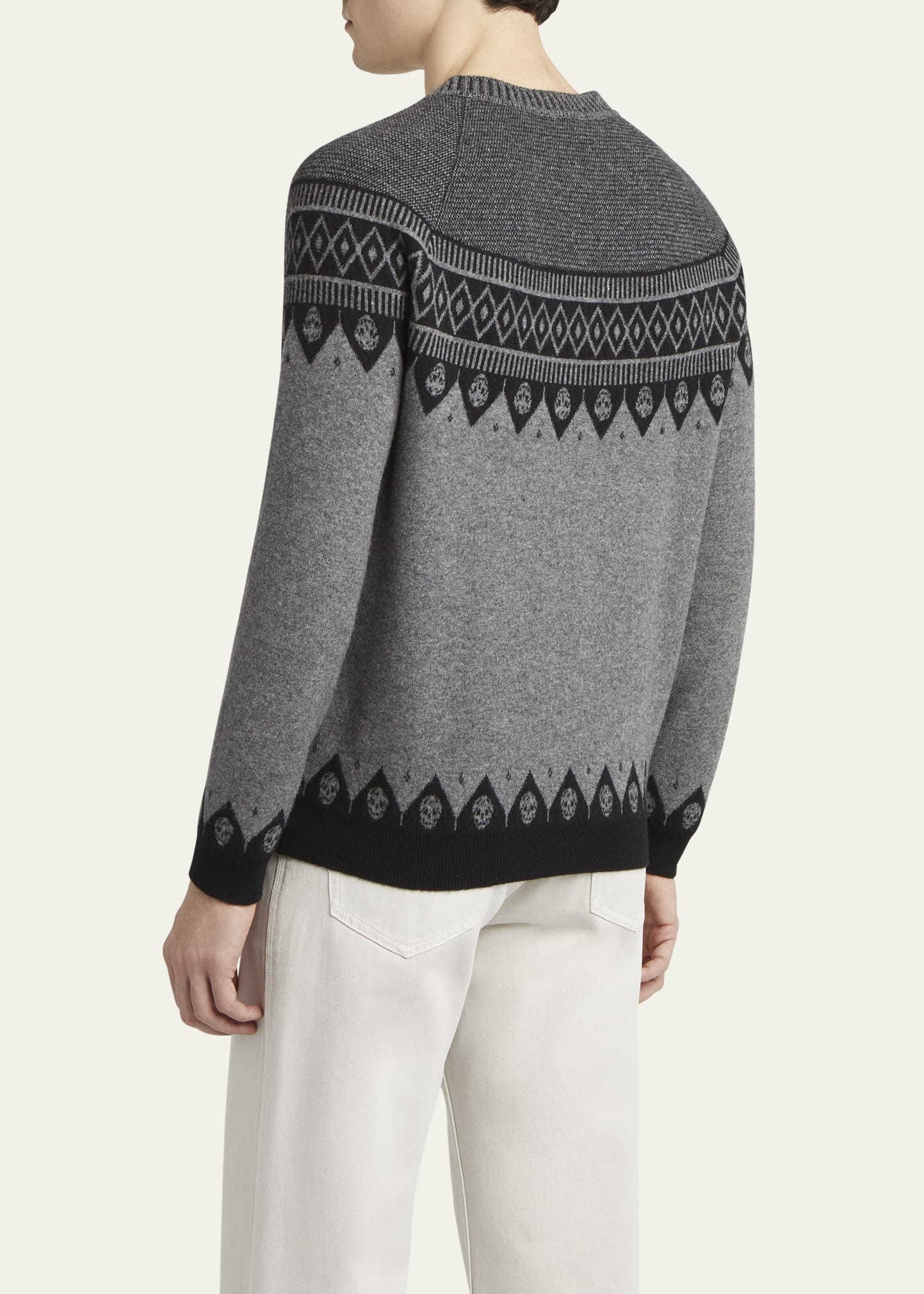 Men's Skull Fair Isle Sweater - 3