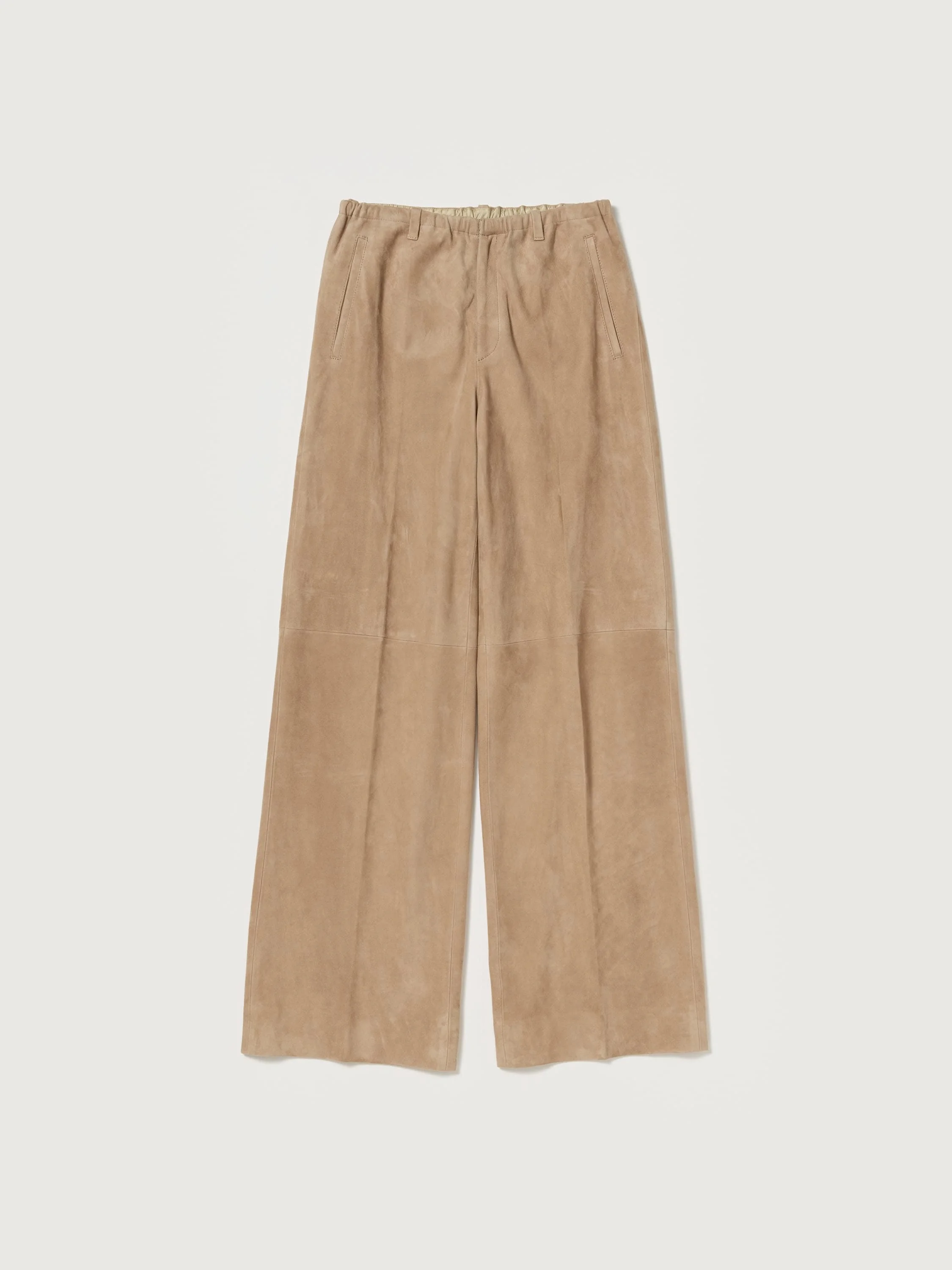 SILKY GRAIN SUEDE DRAWSTRING PANTS - 1