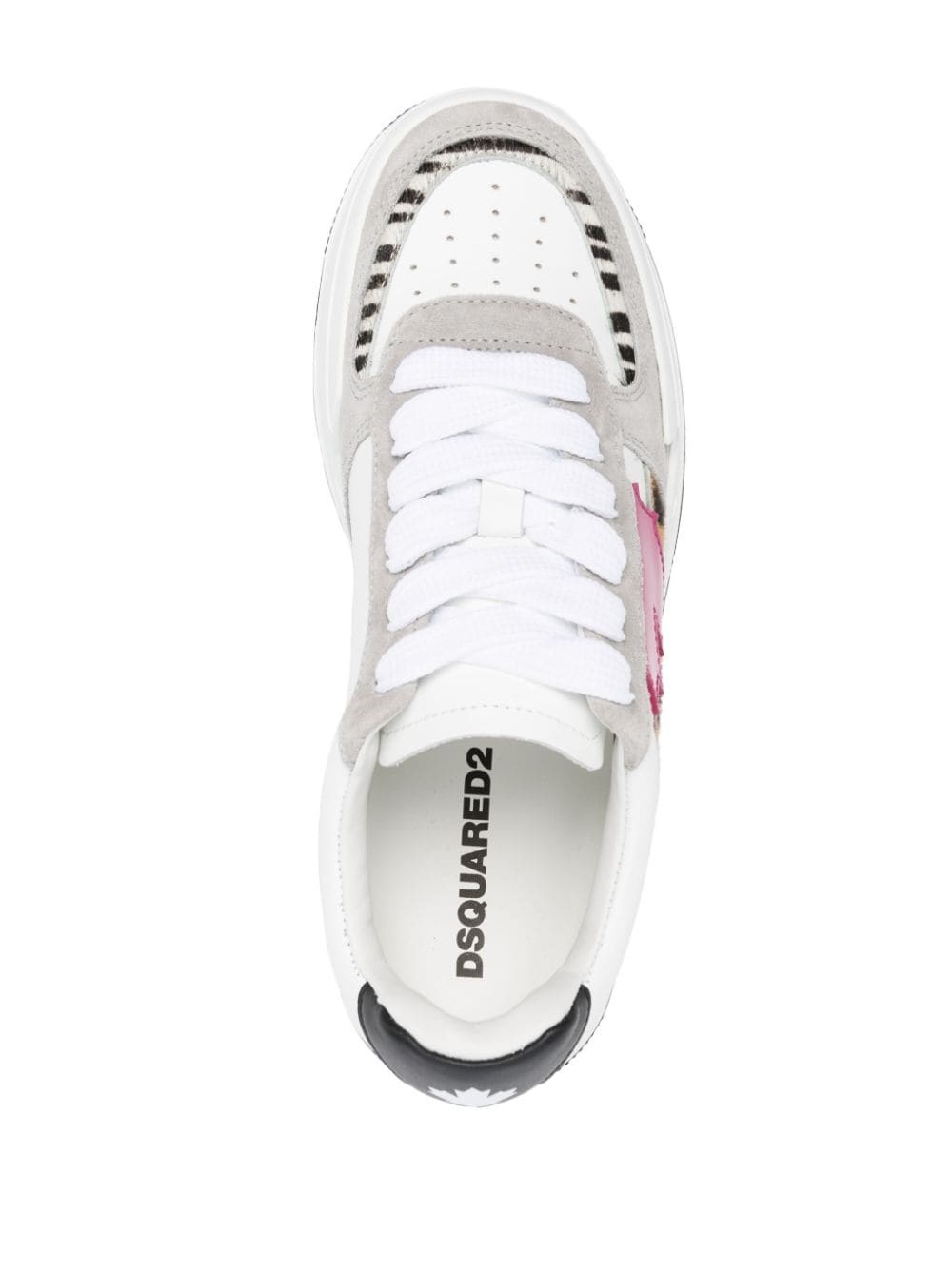 patch-detail lace-up sneakers - 4