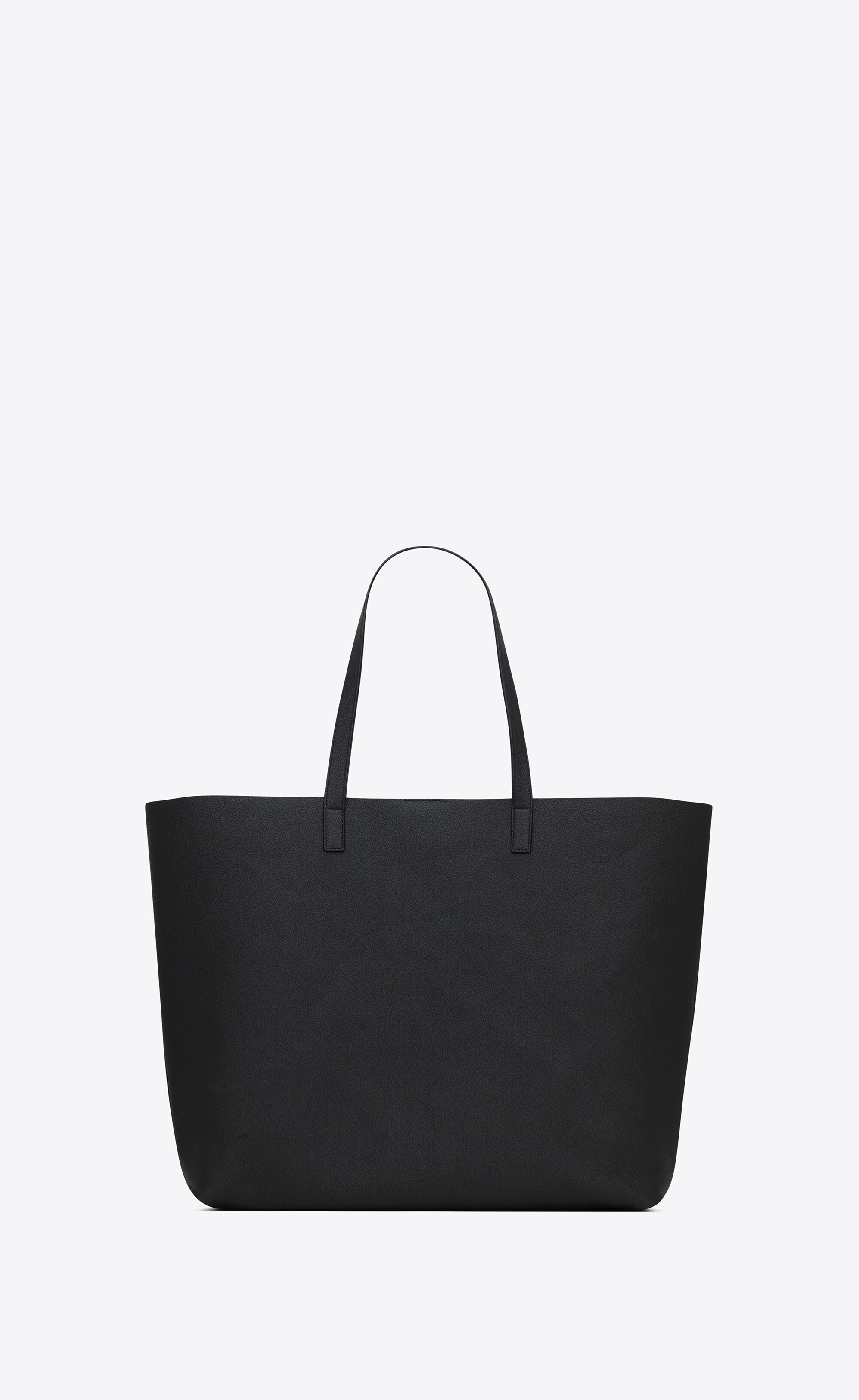 bold east/west shopping bag in grained leather - 2