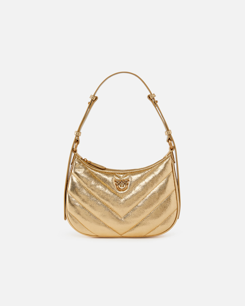 HALF MOON SMALL SHOULDER BAG IN LAMINATED LEATHER 1