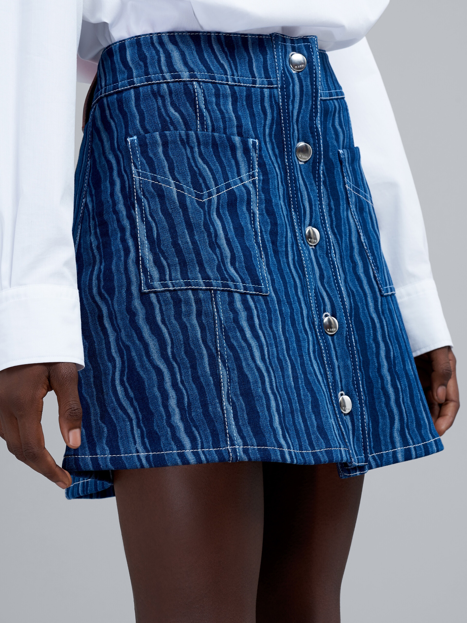 DEGRADÉ DENIM SKIRT - 4