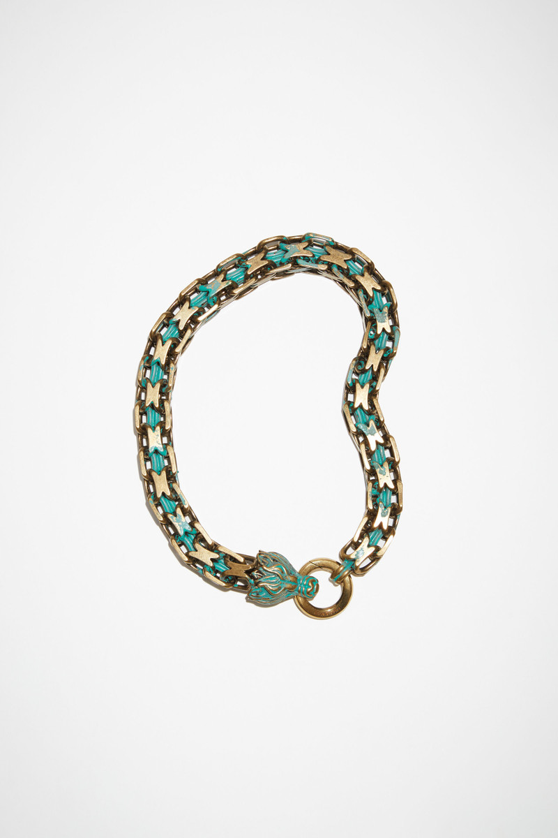 Chain necklace - Dark Military Green/Brass - 1