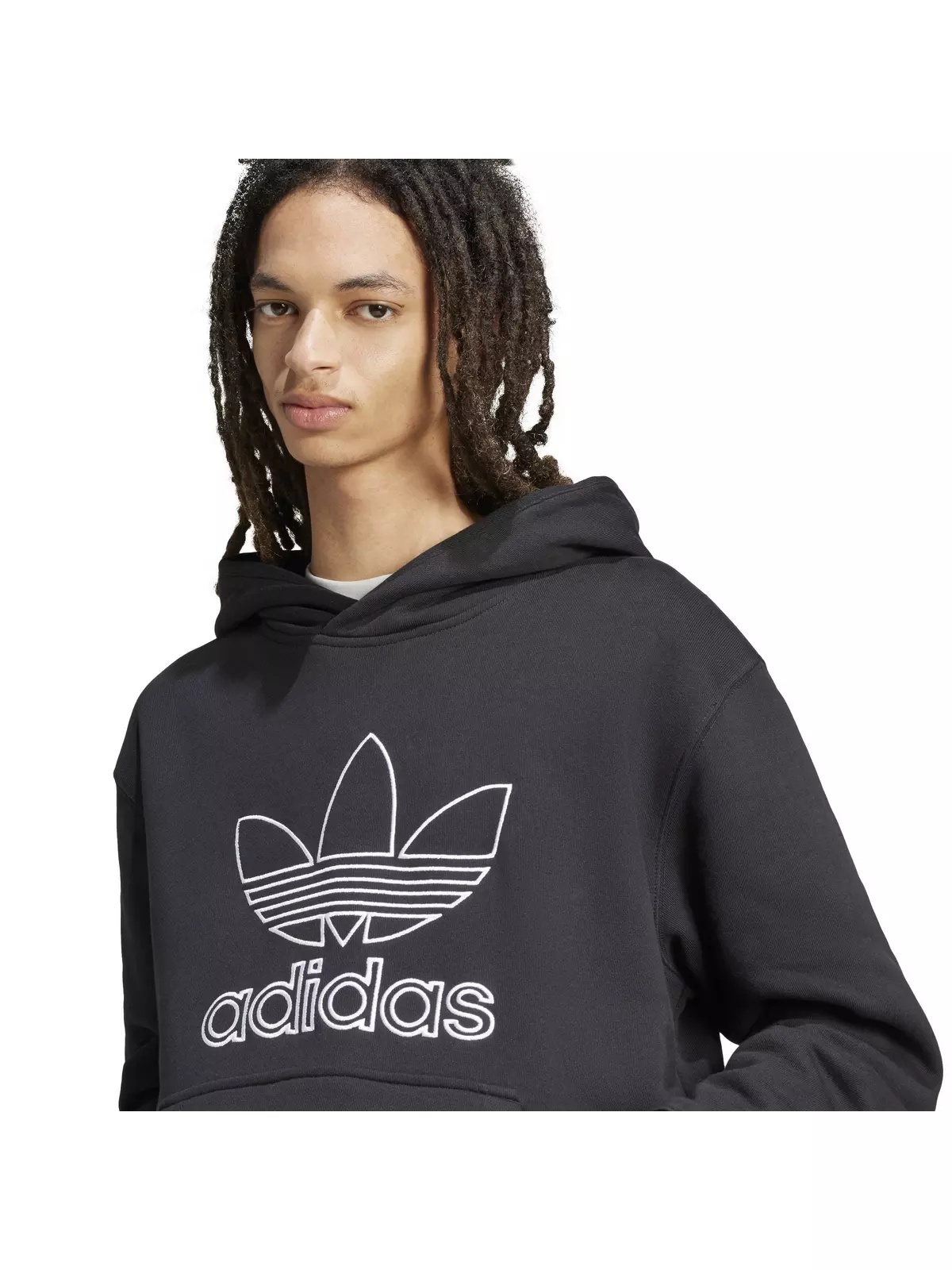 Originals Men's Adicolor Outline Trefoil Hoodie-Black - 3