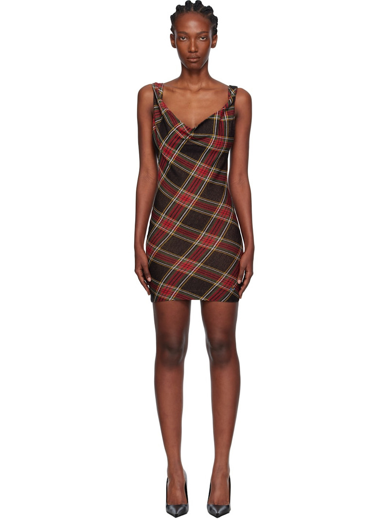 plaid cowl-neck dress 1