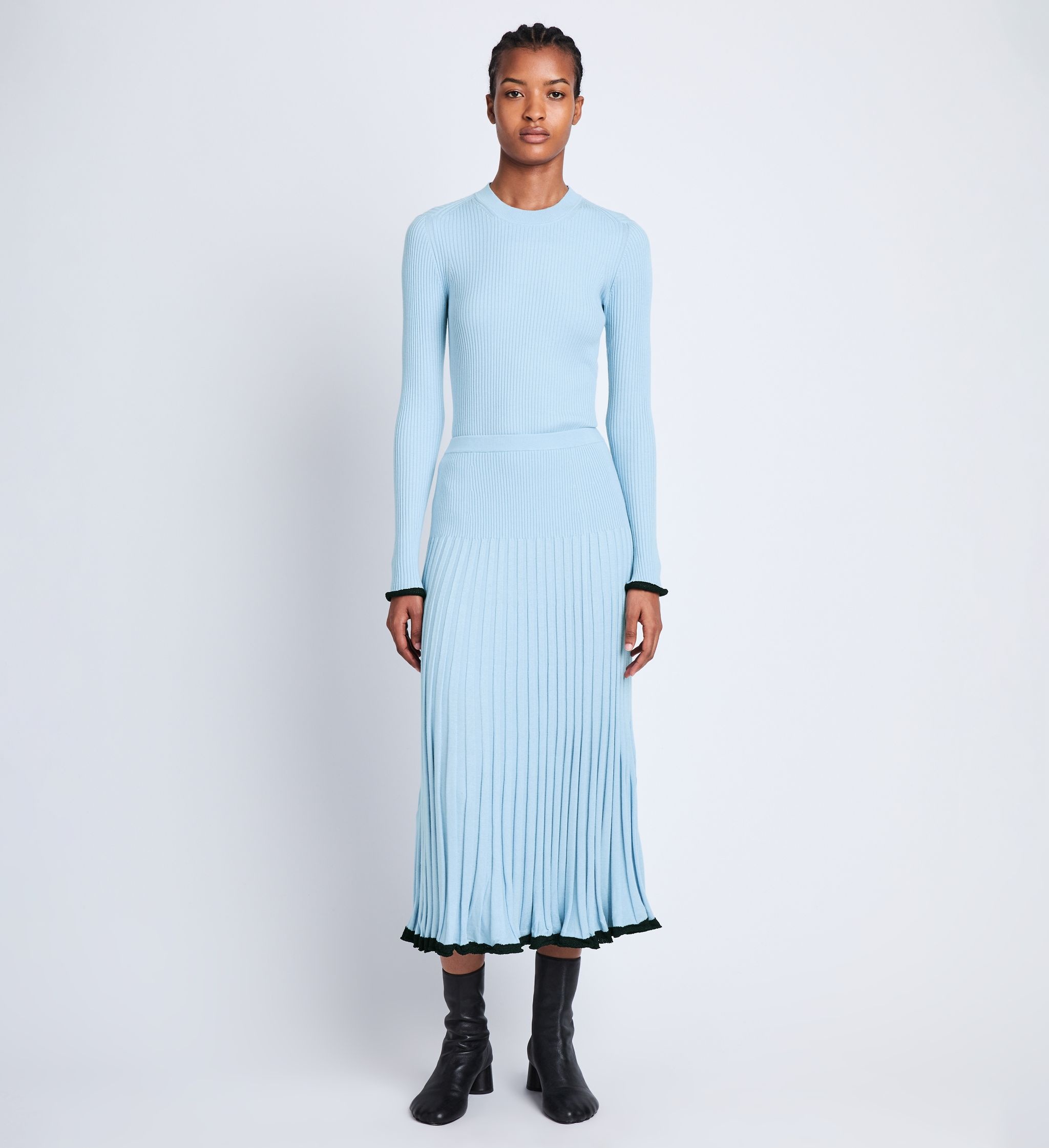 Silk Cashmere Rib Knit Skirt - 2