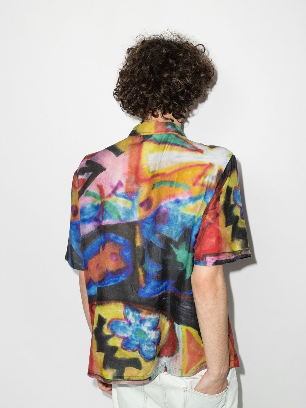 abstract-print short-sleeved shirt - 3