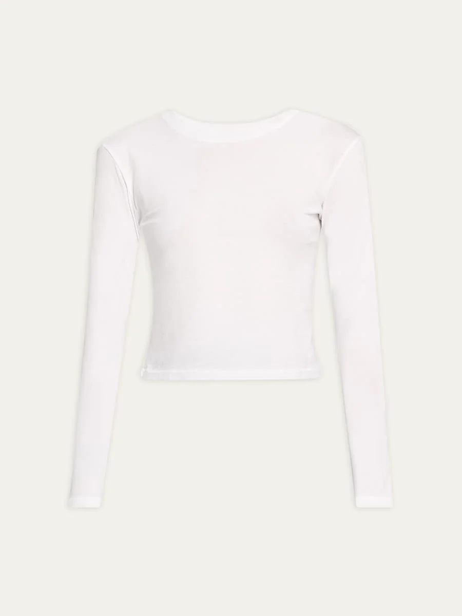 Babe Cropped Long-Sleeve Cotton Tee - 1