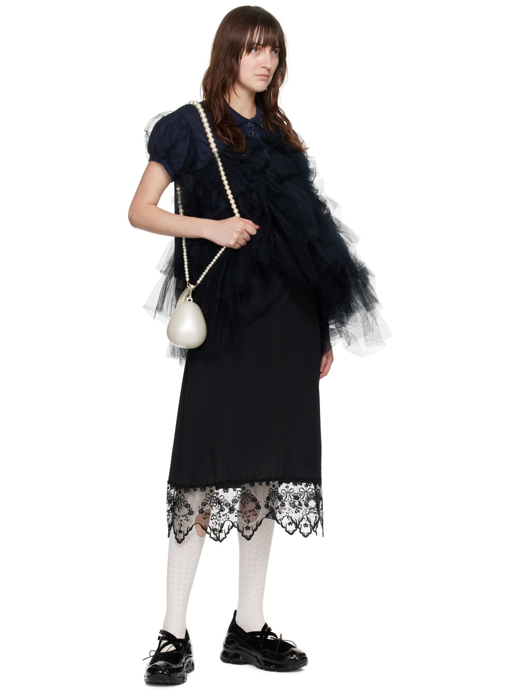 Black Classic Criss Cross Tracker Ballerina Flats - 5