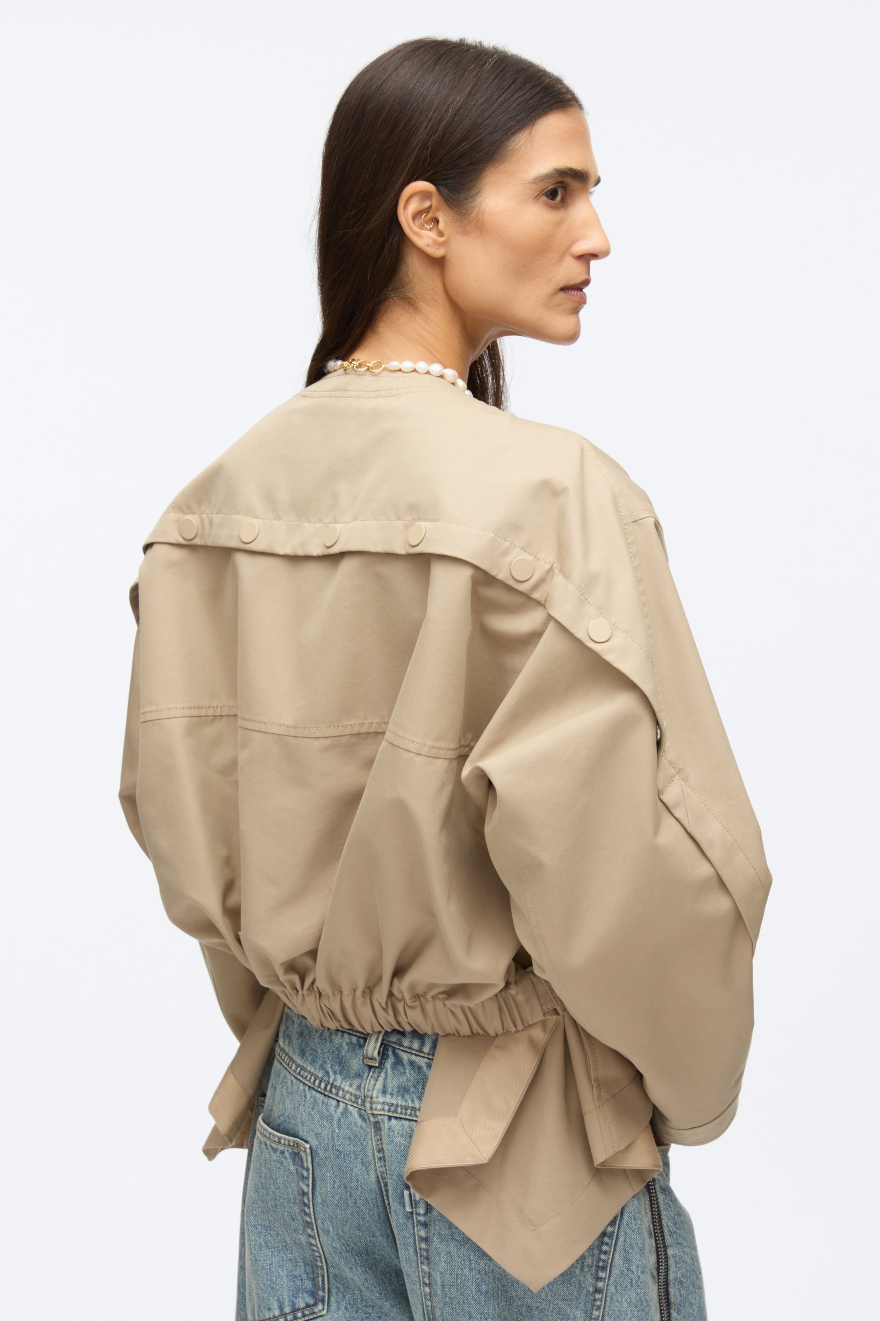 Cargo Jacket with Flounce Hem - 7