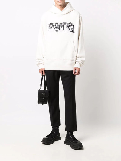 AMIRI embroidered-logo cotton hoodie outlook