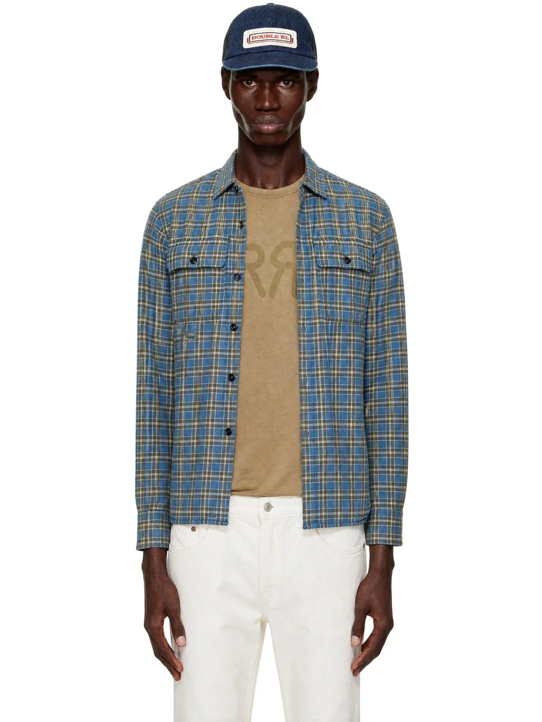 Blue & Gray Check Cotton Shirt - 1