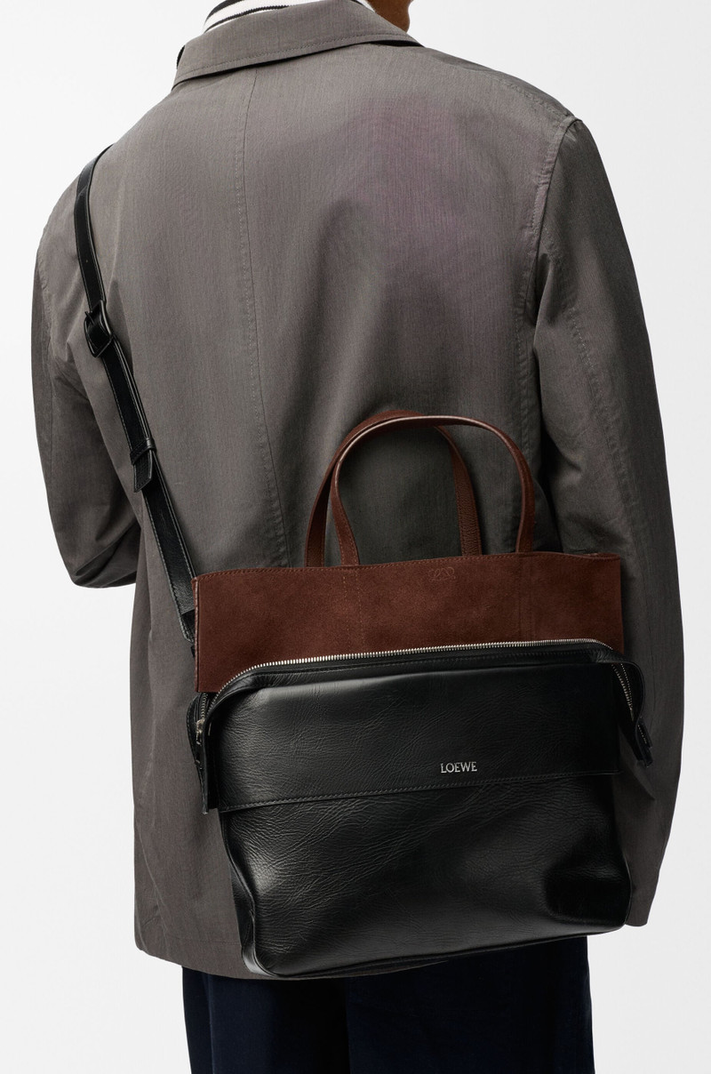 Loewe Small Switch tote in paper calf and suede outlook