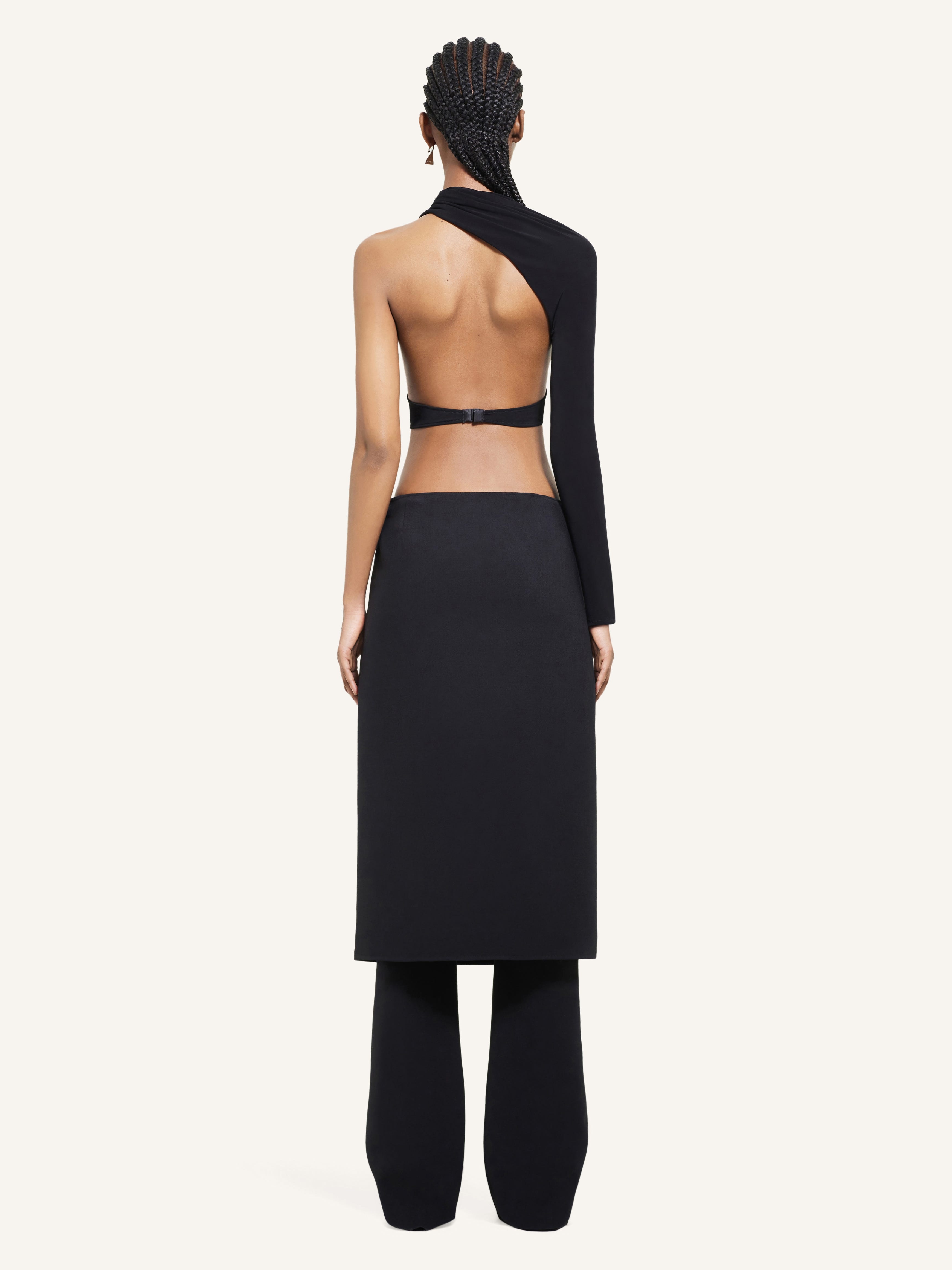 OBLIQUE TAILORED MIDI SKIRT - 4