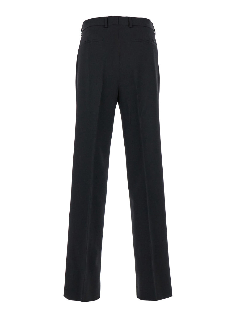 Gucci Men Black Straight Pants With Tonal Logo Lettering In Wool Man - 2