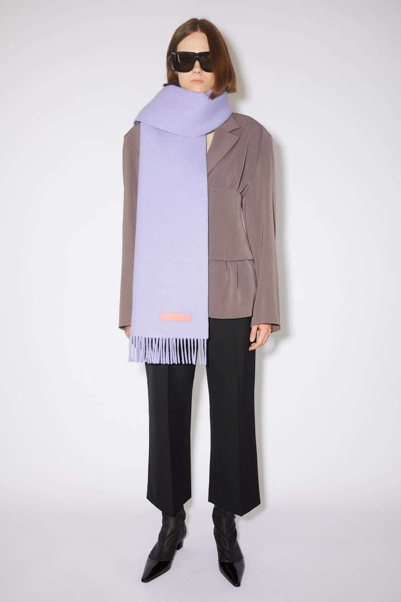 Acne Studios Rich wool fringe scarf - Narrow - Lilac purple outlook