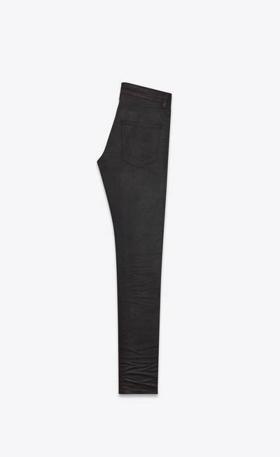 SAINT LAURENT skinny-fit jeans in coated black denim outlook