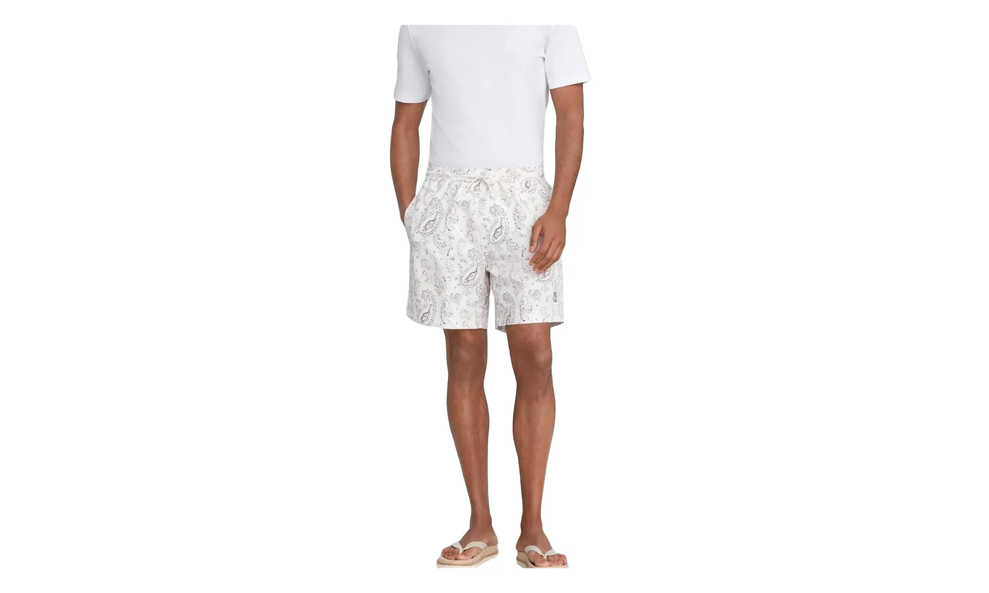 Paisley-Print Swim Shorts "White" BRUN889 - 1