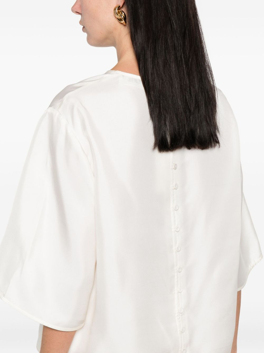 short-sleeve silk top - 5
