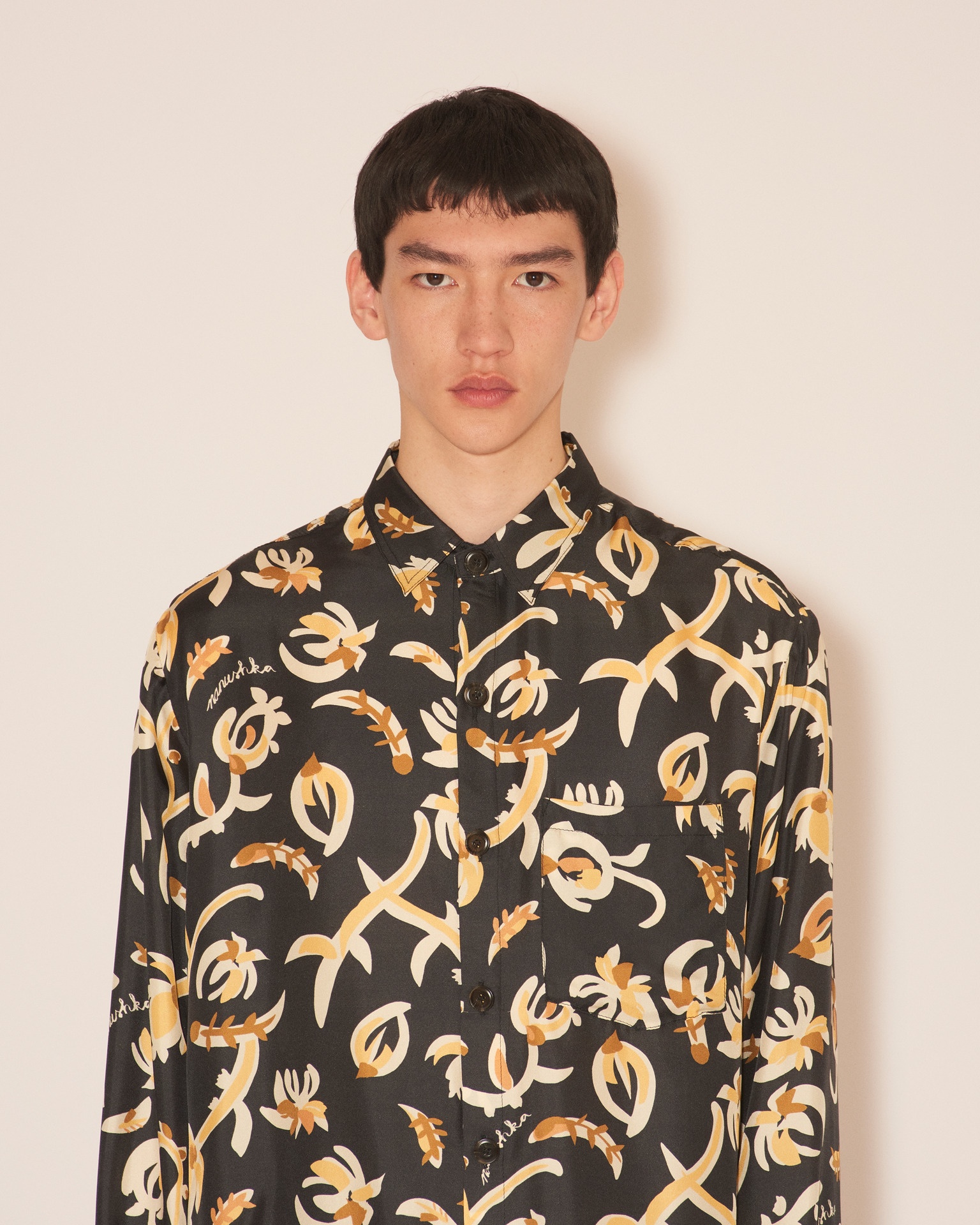 JARI - Laser cut shirt - Floral black - 5