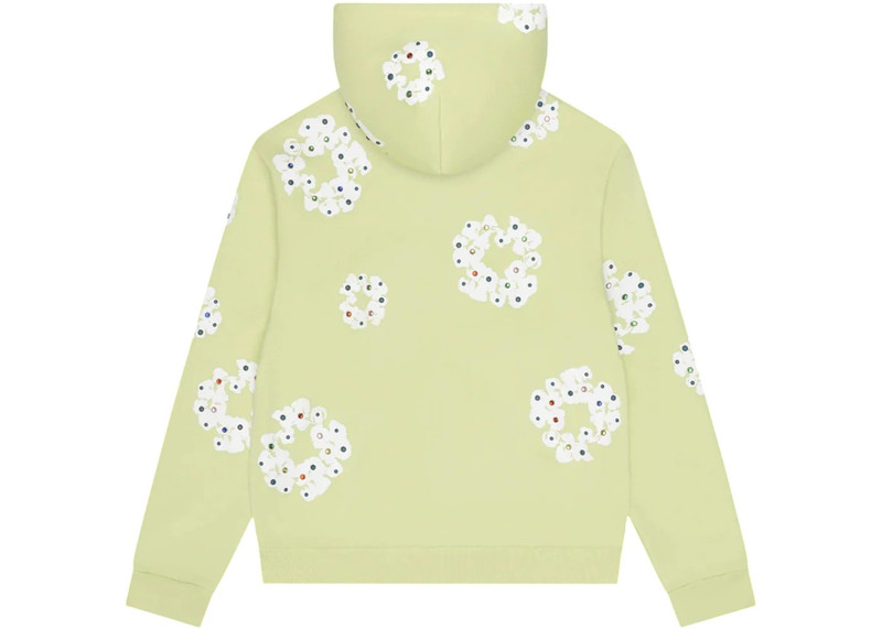 DENIM TEARS Denim Tears Rhinestone Cotton Wreath Zip Hoodie Mint outlook