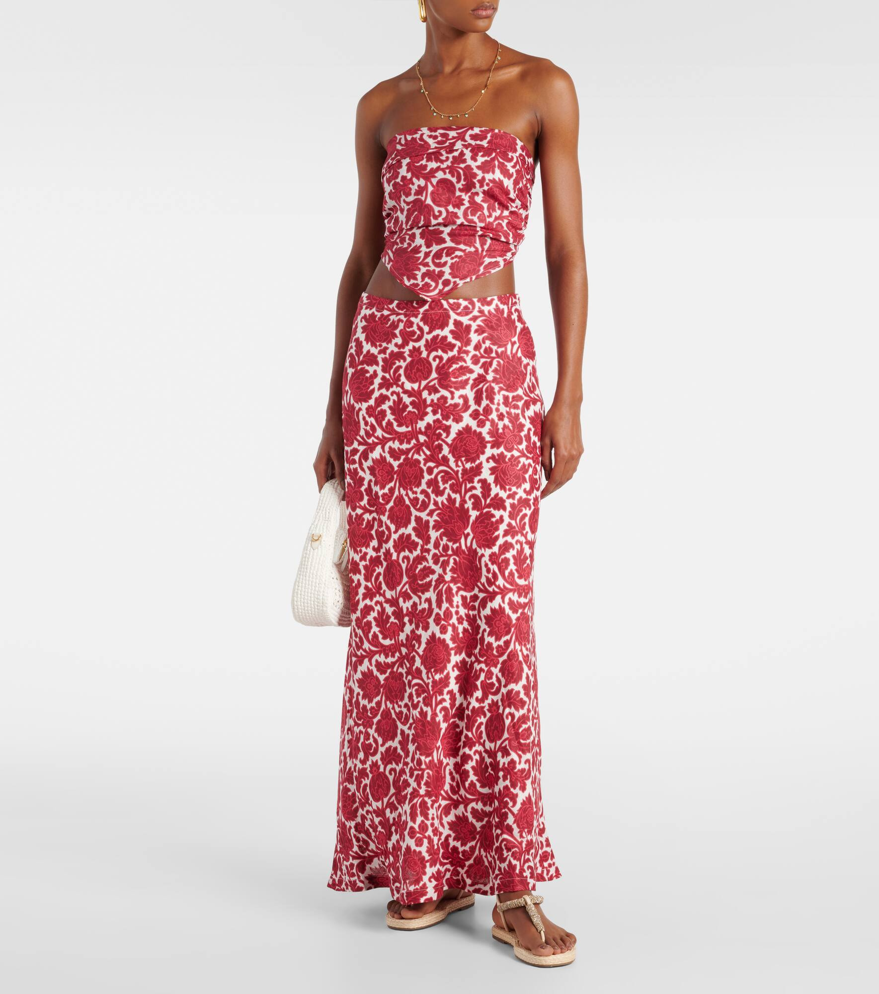 Antibes printed linen maxi skirt - 2