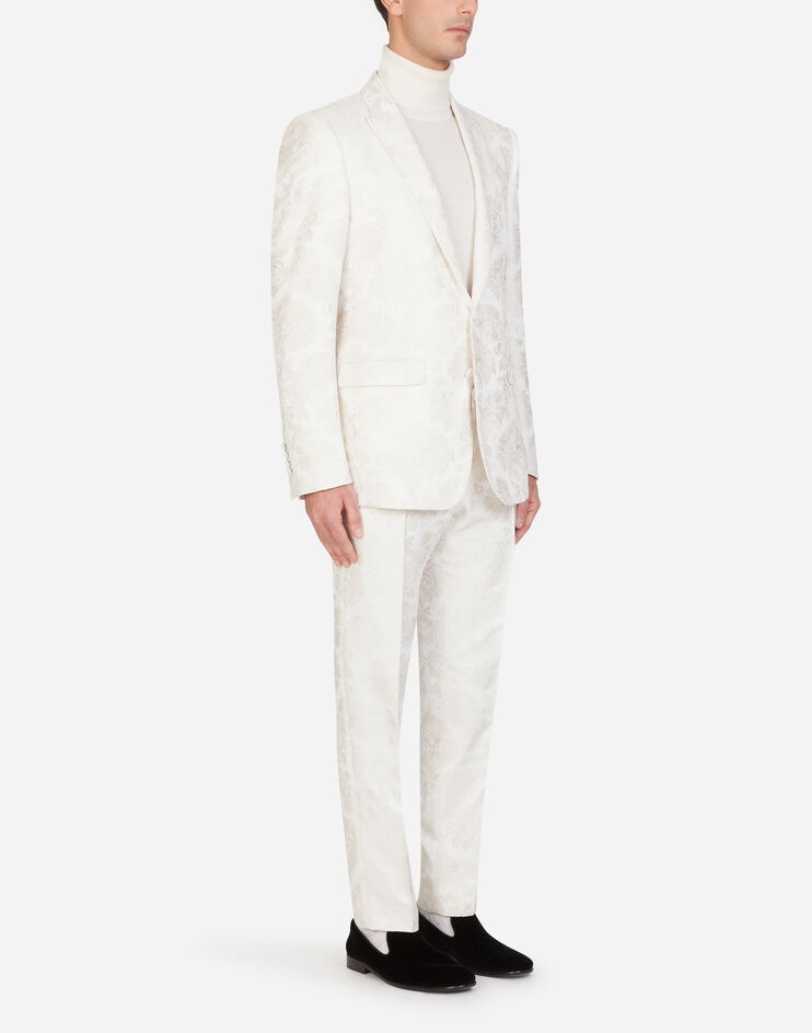 Floral jacquard Martini-fit suit - 8