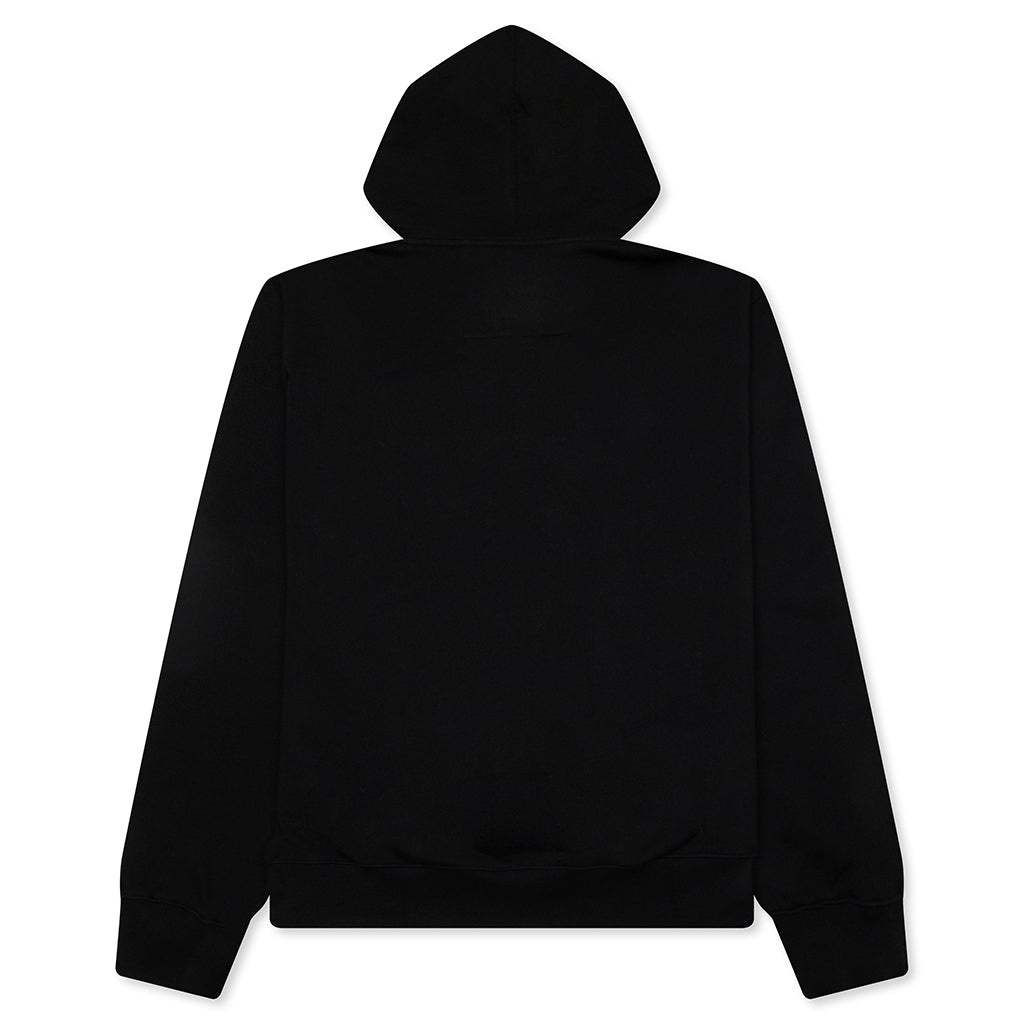 FLEECE HOODIE WITH UNICORNS EMBROIDERY - BLACK - 2