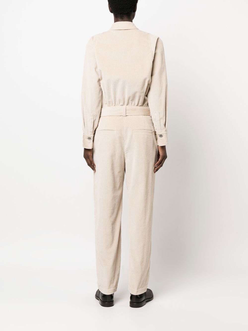 belted corduroy jumpsuit - 4