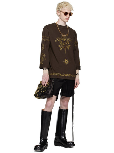 Jean Paul Gaultier Brown Glitter Long Sleeve T-Shirt outlook