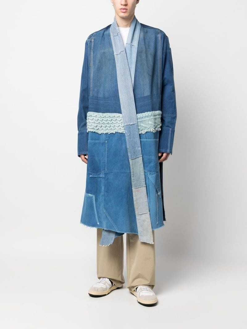 Greg Lauren patchwork cotton coat outlook